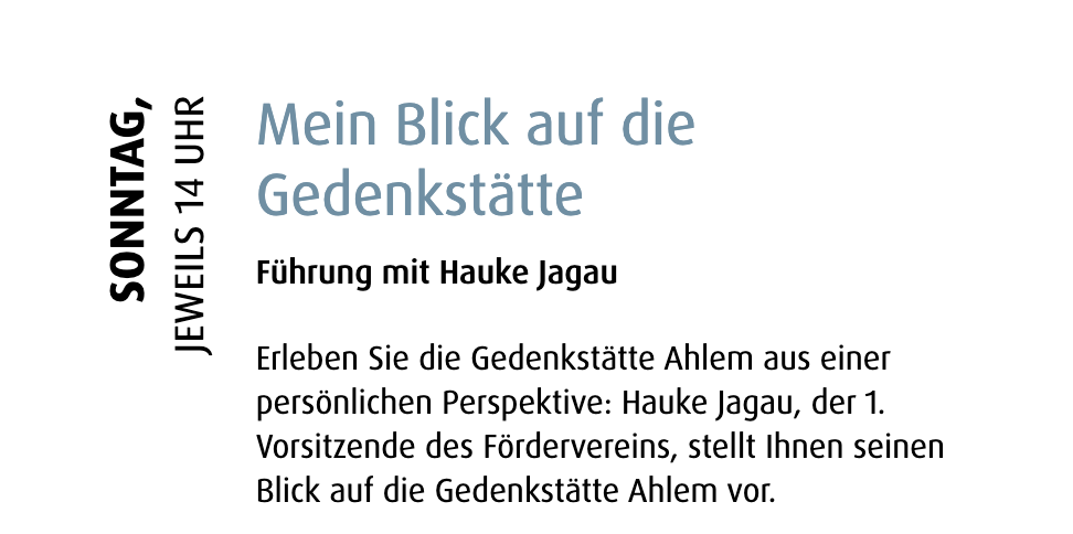 Screenshot der Veranstaltung aus dem Veranstaltungsflyer "Gedenkstätte Ahlem"